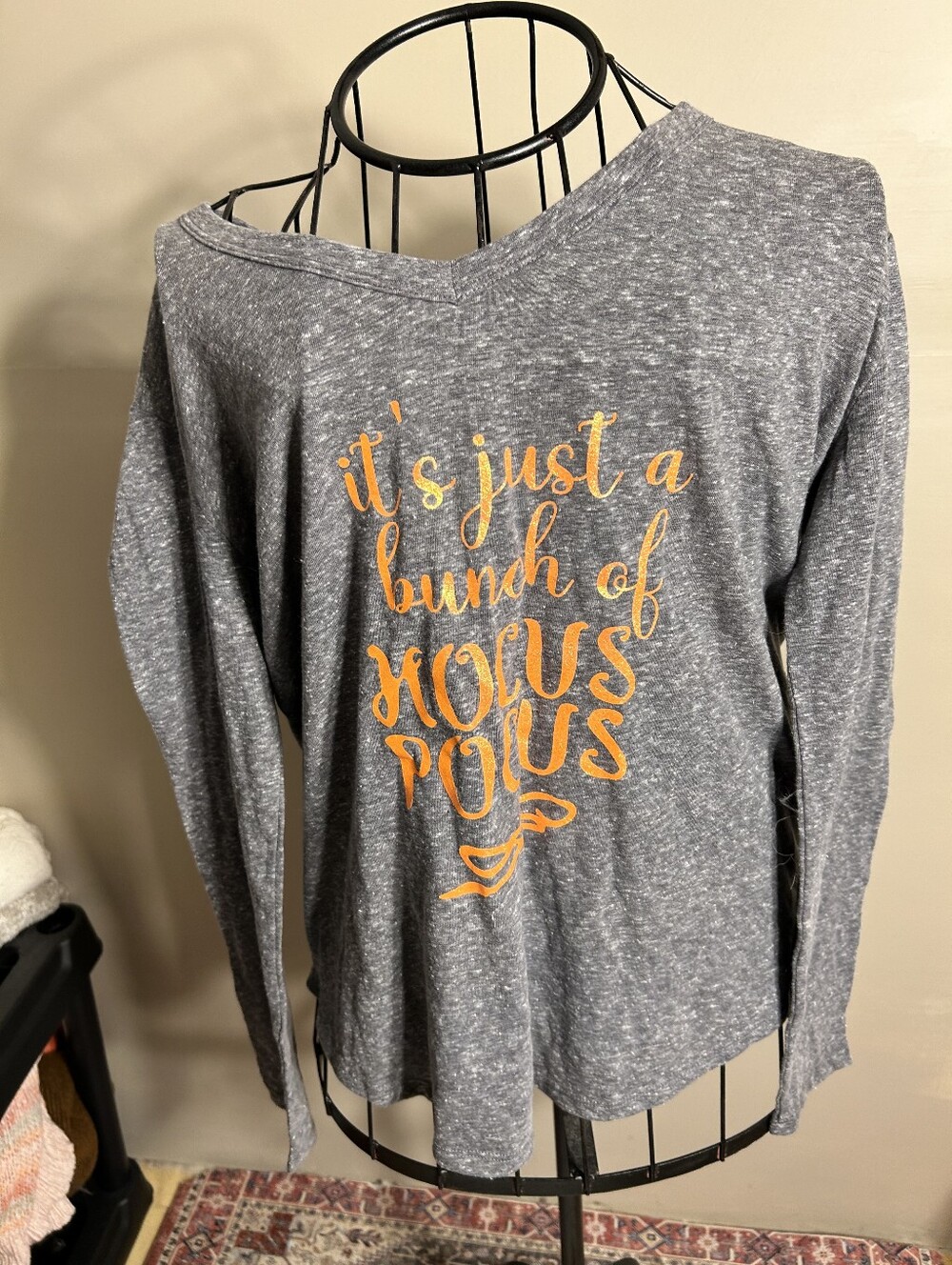 Hocus Pocus halloween size large womens gray long sleeve tee t shirt top